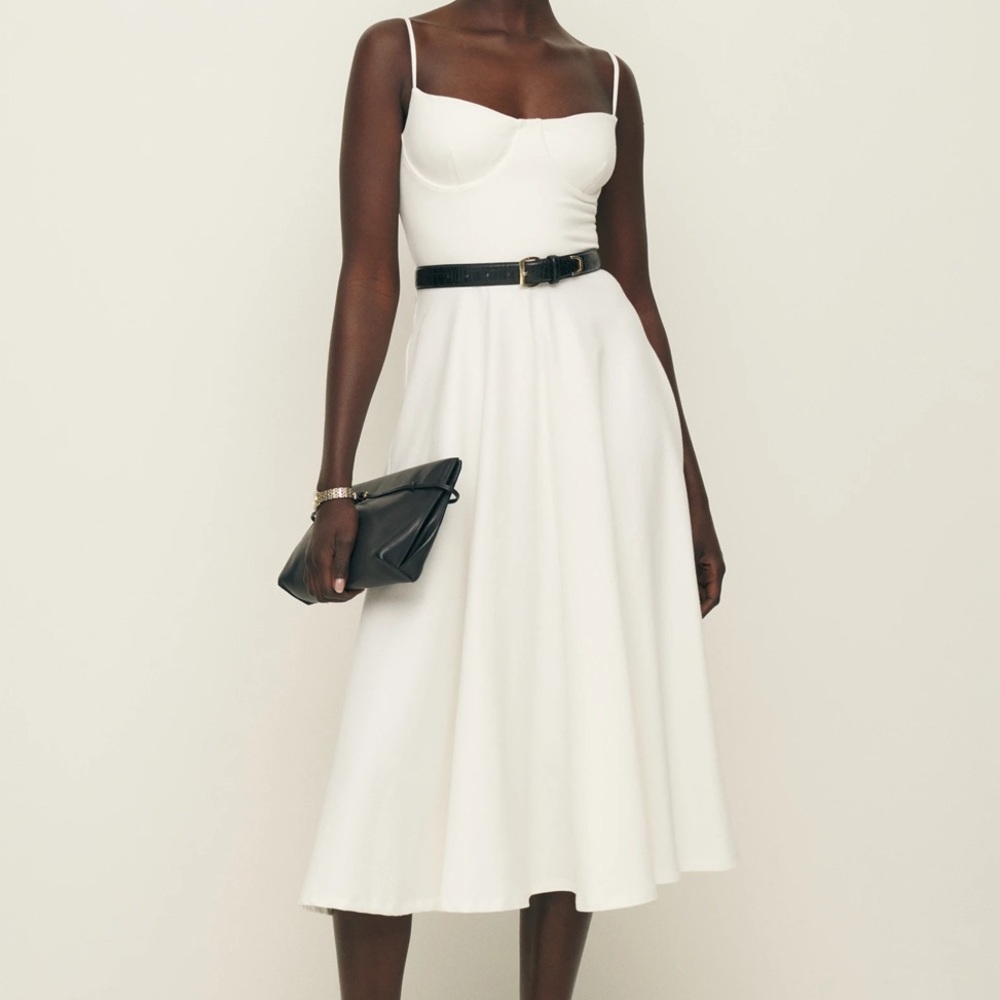 Reformation White Midi Dress